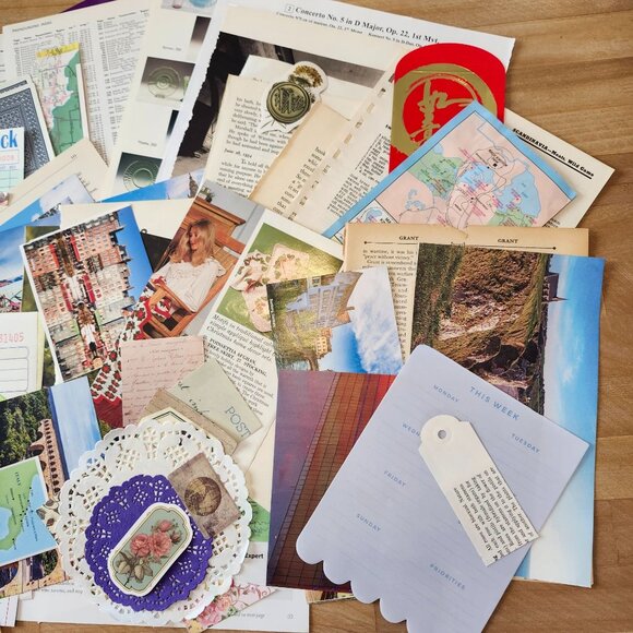 70 + Piece Ephemera Lot Junk Journal Scrapbooking Paper Supplies Mixed Bundle - Picture 4 of 5